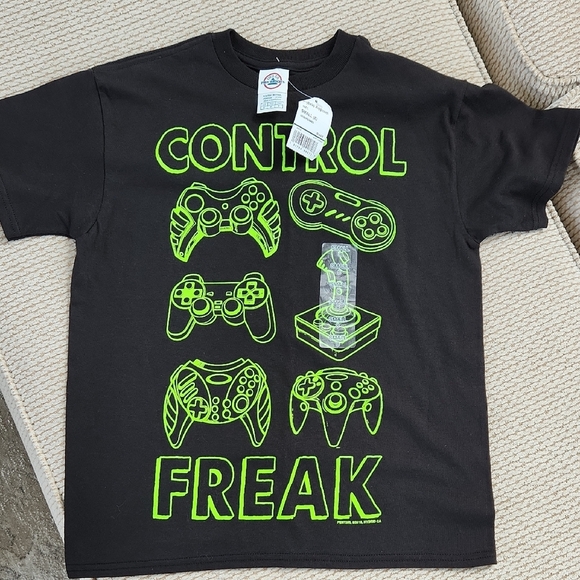 Control Freak Black T-Shirt, Youth Small, Size 8 NWT - Picture 1 of 4